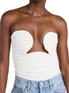 Pixie Market Dominique Bustier Top in White | XS
